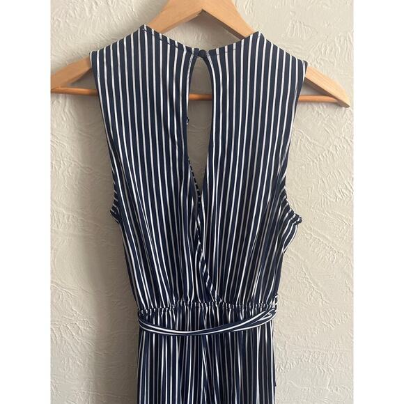 Monteau Navy Stripped Jumpsuit Medium - Picture 6 of 7